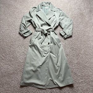Open Edit Belted Double Breasted Classic Trench Coat